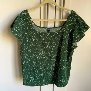 SHEIN Green Polka Dot Blouse